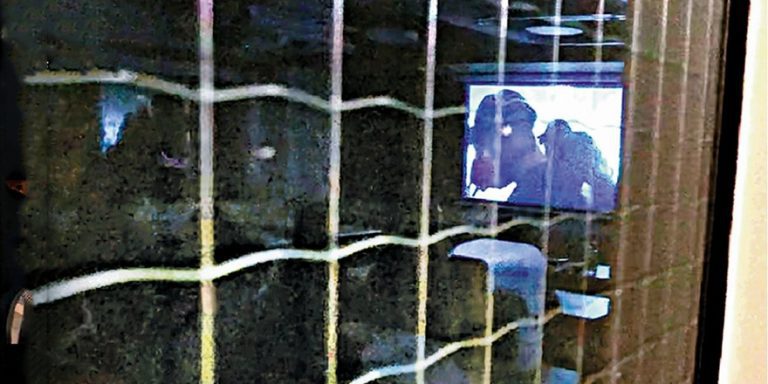 《大公報》記者拍攝到放映會約有20人觀看。