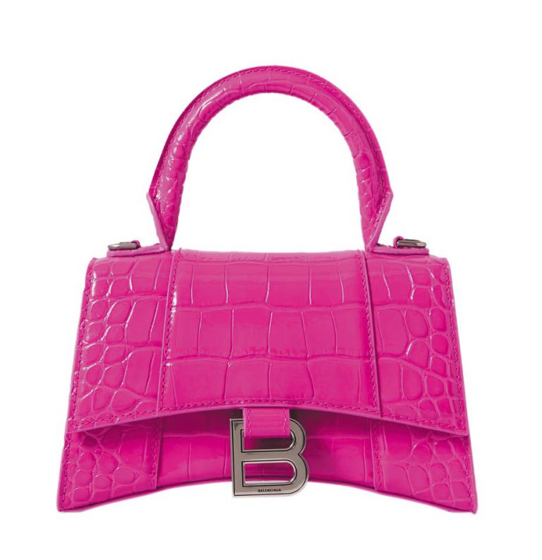 BALENCIAGA桃紅色 Hourglass 迷你手袋 $18,900 / net-a-porter.com