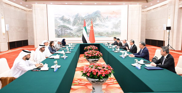 中阿兩國代表在會面時交換對中東局勢的意見。（外交部圖片)