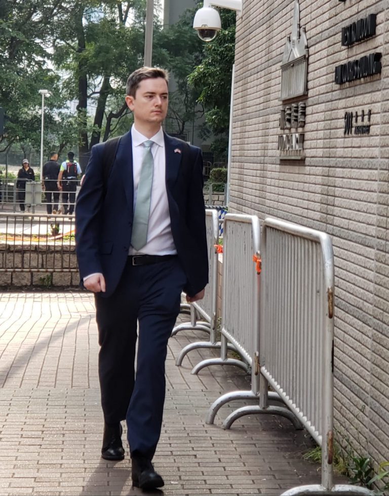 今天英國駐港領事亦有到庭聽審。（朱先儒攝）