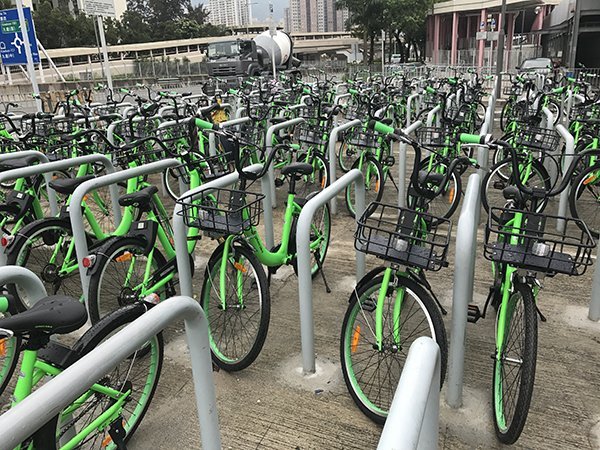 天水圍區內共享單車亂泊問題尤為突出。