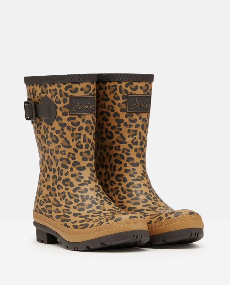Joules Leopard Printed Rain Boots/c