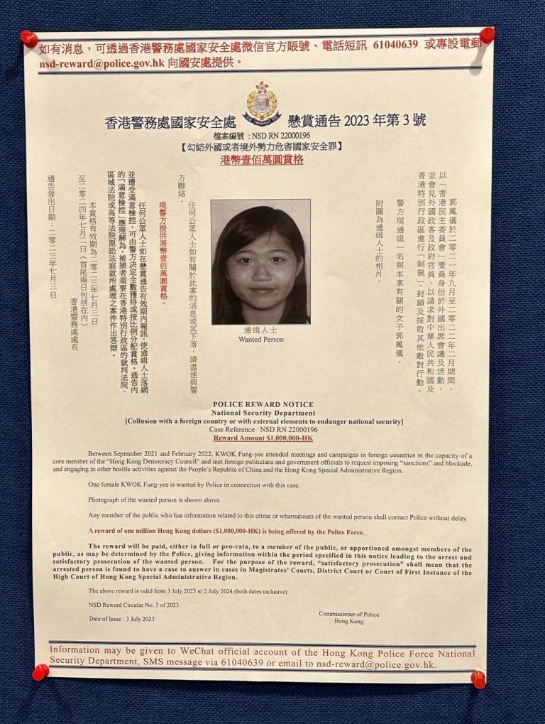 郭鳳儀涉嫌勾結外國或境外勢力危害國家安全罪被通緝