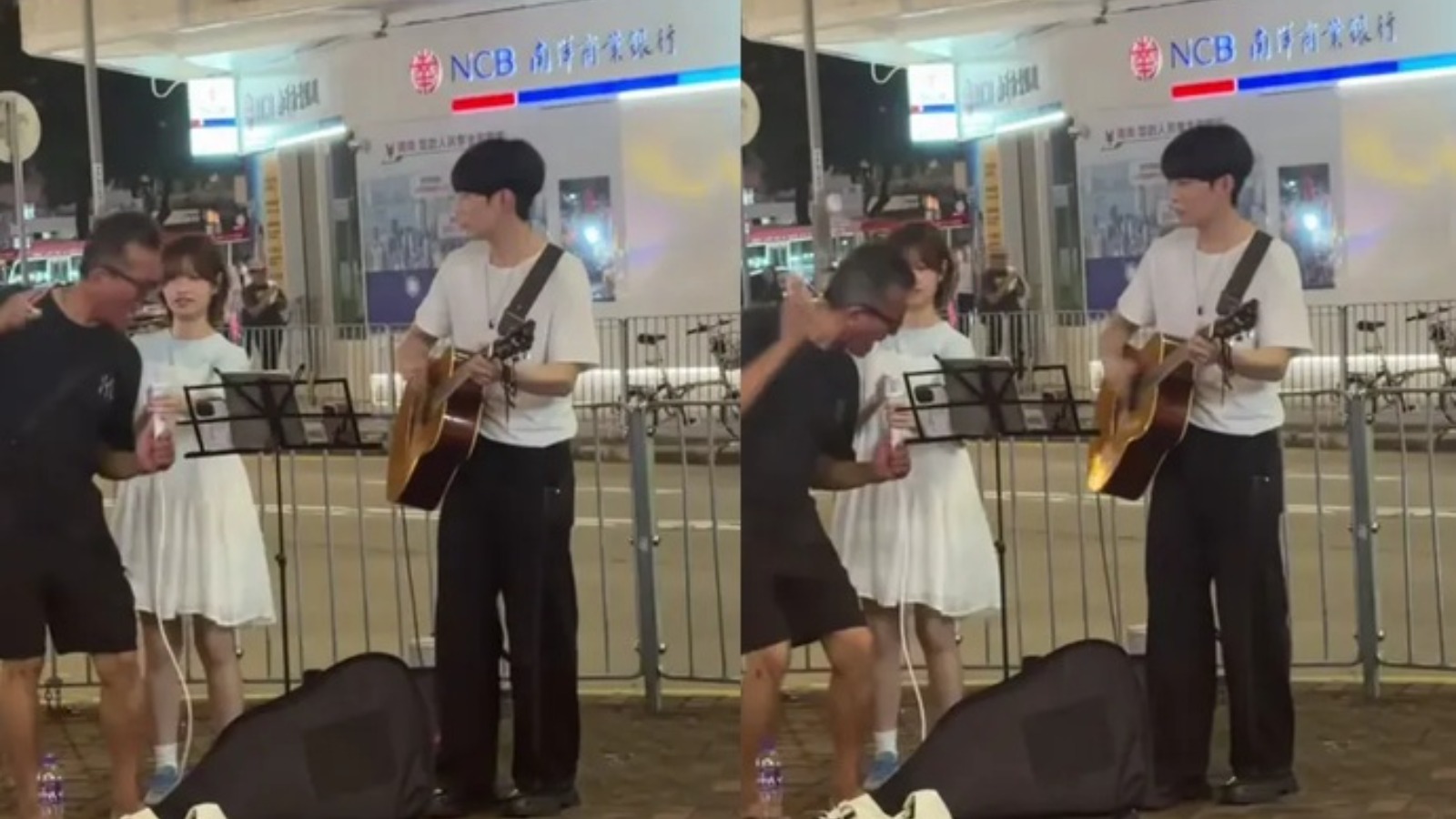【堅有片】元朗少女街頭賣唱《光輝歲月》　遭疑醉酒大叔強搶咪　網民：問誰又能動武？