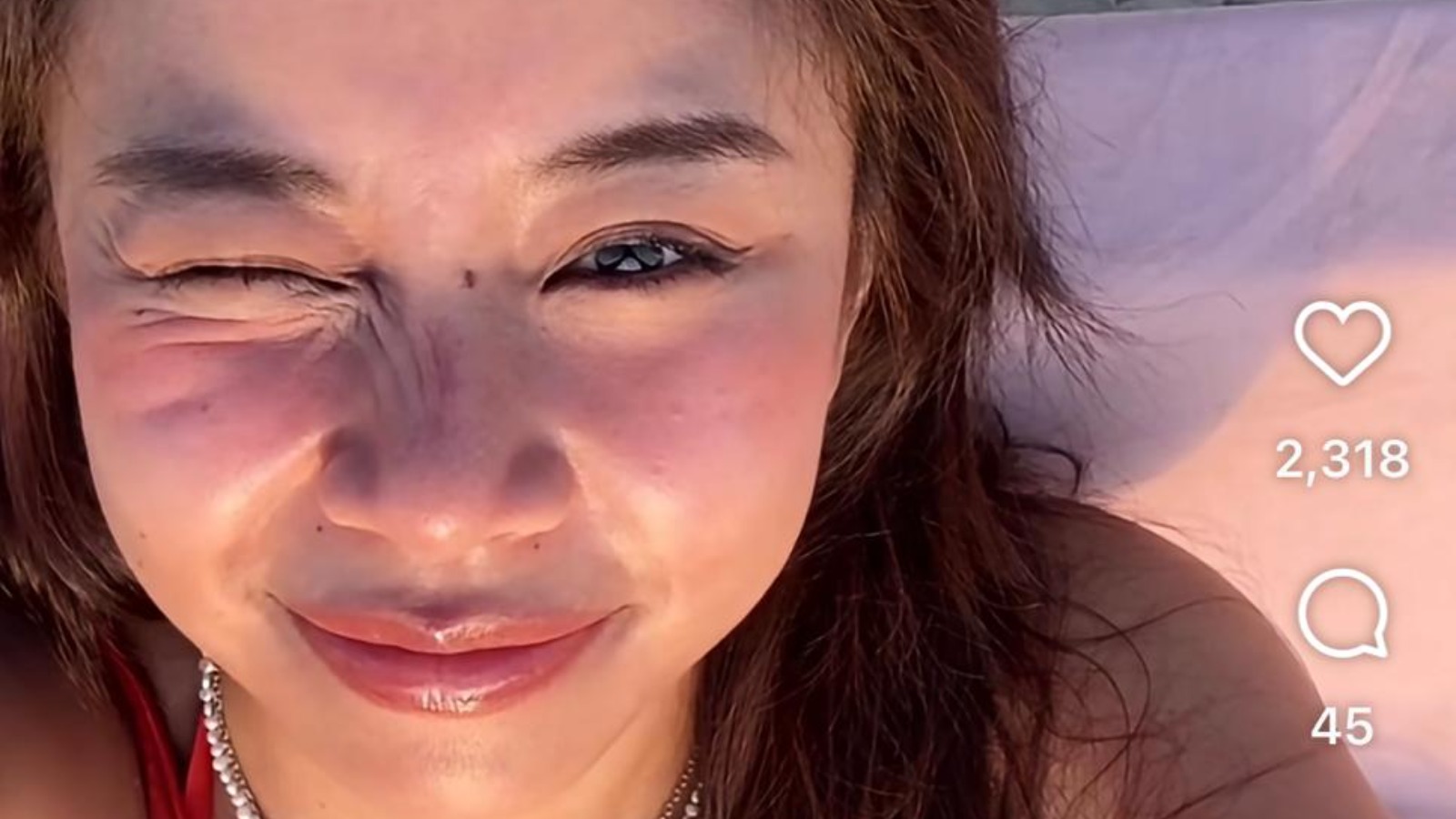 何泳芍比堅尼越南沙灘睇日出　自拍曬健美身形