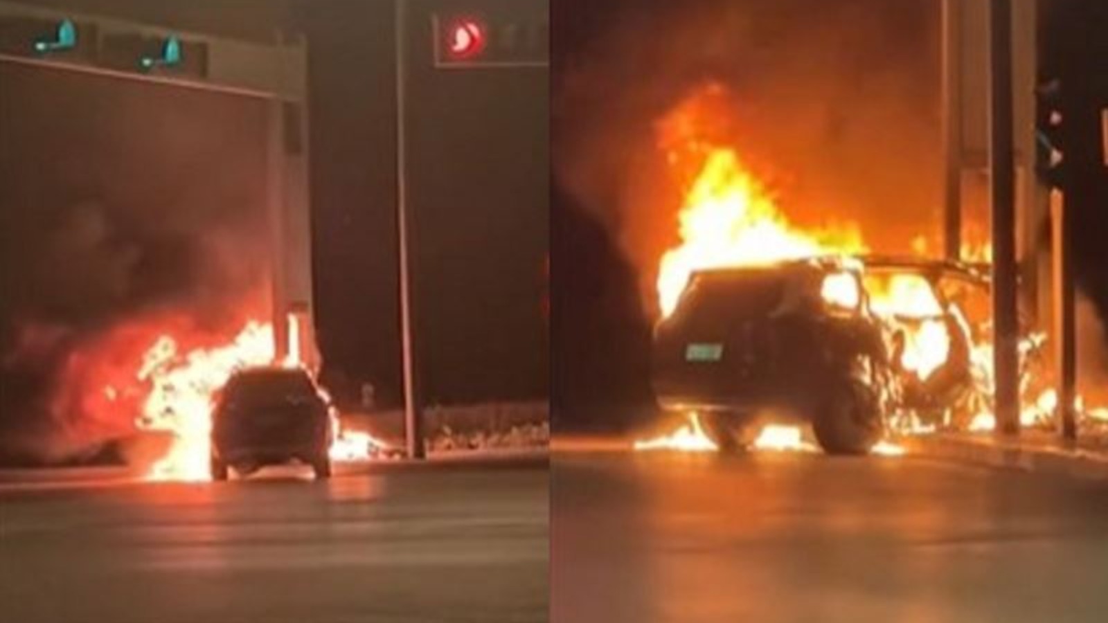 電動車時速139公里狂撞燈柱　引發爆炸司機瞬間燒成焦碳