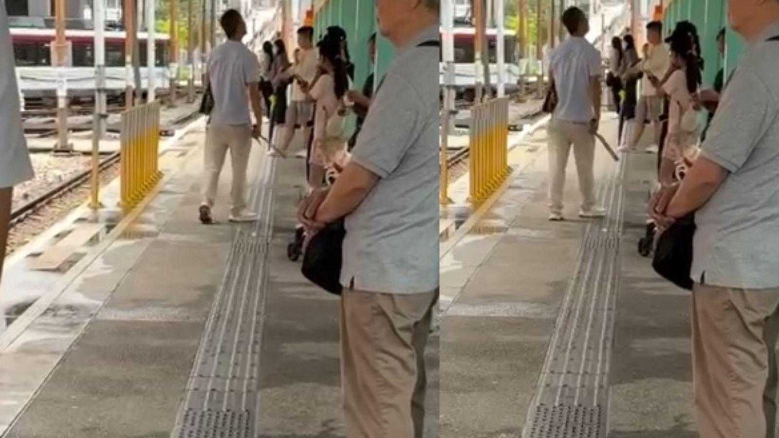 【堅有片】輕鐵天榮站現持刀怪男 目擊者:太驚!只敢偷偷影2秒